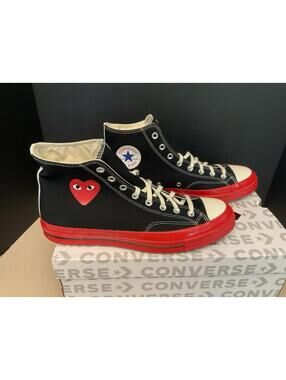 New! Mens Converse CDG Chuck Taylor All Star 70 Hi Comme des Garcons PLAY. SZ 12